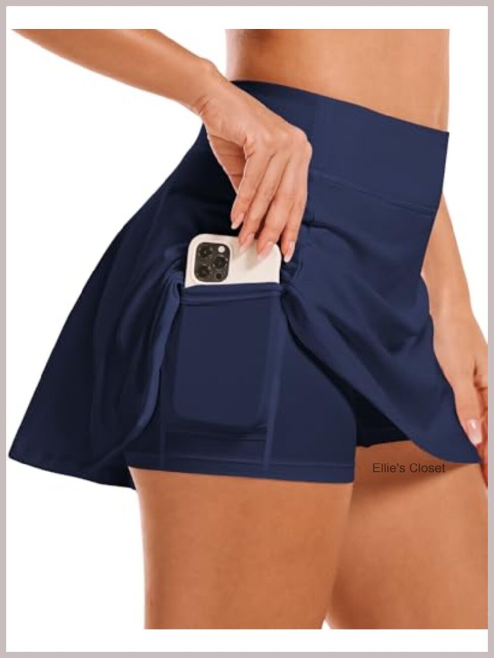 High Waisted Tennis Skort with Pockets and Built-In Shorts for Sports